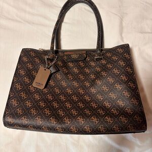 GUESS Black and Brown Logo Tote